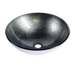 Sapho DAMAR umywalka szklana Ø42 cm szara ciemna/srebro 2501-20