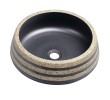 Sapho PRIORI umywalka ceramiczna średnica 41cm 15cm czarny/kamień PI021