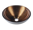Sapho MURANO WENGE umywalka szklana okrągła 40x14cm miedź/srebrny AL5318-66