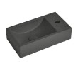 Sapho CREST R umywalka betonowa z korkiem 40x22 cm czarny granit AR409