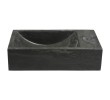Sapho BLOK umywalka kamienna 40x10x22 cm otwór po prawej stronie antracyt 2401-28