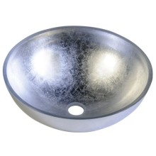 Sapho MURANO ARGENTO umywalka szklana okrągła 40x14cm srebrny AL5318-52