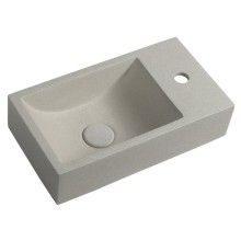 Sapho CREST R umywalka betonowa z korkiem 40x22 cm biały piaskowiec AR413