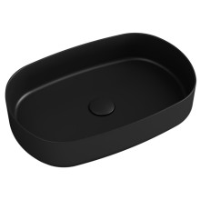 Isvea INFINITY OVAL umywalka ceramiczna nablatowa 55x36 cm czarny mat 10NF65055-2N