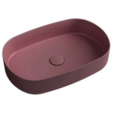 Isvea INFINITY OVAL umywalka ceramiczna nablatowa 55x36 Maroon Red 10NF65055-2R