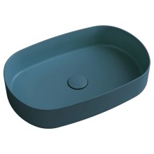 Isvea INFINITY OVAL umywalka ceramiczna nablatowa 55x36 cm Petrol 10NF65055-2P