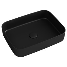 Isvea INFINITY RECTANGLE umywalka ceramiczna nablatowa 50x36 cm czarna 10NF65050-2N