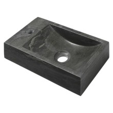 Sapho BLOK umywalka kamienna 40x10x22 cm otwór po lewej stronie antracyt 2401-38