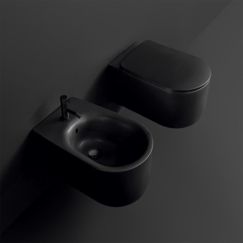 Kerasan NOLITA WC wiszące Rimless 35x55 cm czarny mat 531431