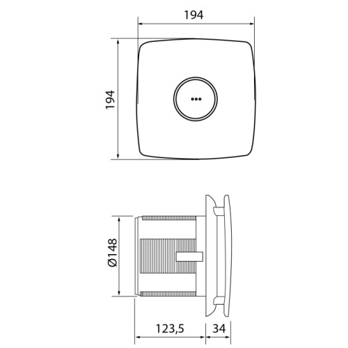 Cata X - MART 15 wentylator łazienkowy 25W 150mm stal nierdzewna 01060000