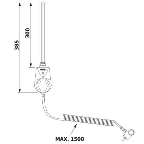 Aqualine Grzałka elektryczna z termostatem 300W biała TS-300B