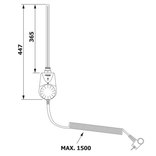 Aqualine Grzałka elektryczna z termostatem 900W biała TS-900B