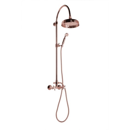 Sapho ANTEA zestaw prysznicowy z podłączeniem do baterii deszczownia słuchawka prysznicowa różowe złoto SET037