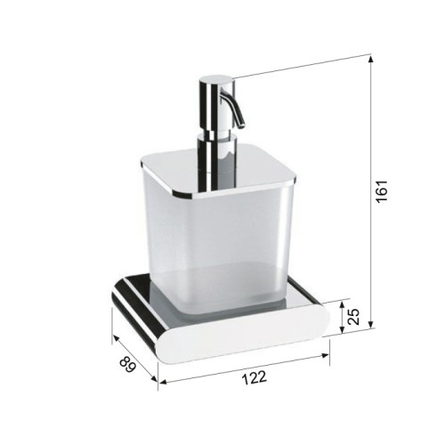 Sapho FLORI dozownik mydła chrom/szkło mleczne RF019