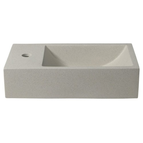 Sapho CREST L umywalka betonowa z korkiem 40x22 cm biały piaskowiec AR410