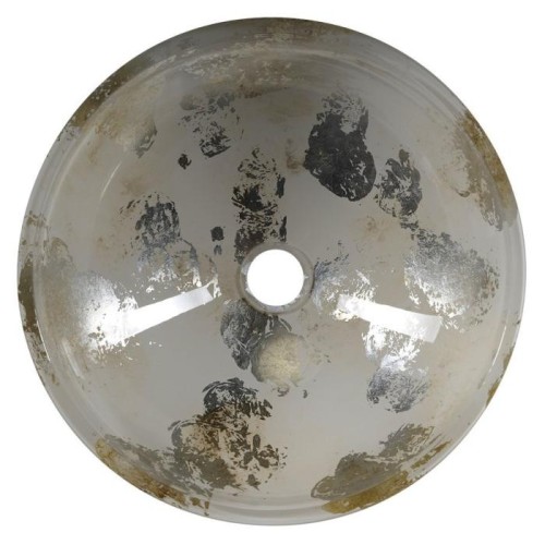 Sapho MURANO ANIMA 2 umywalka szklana okrągła 40x14cm srebro/beżowy AL5318-42