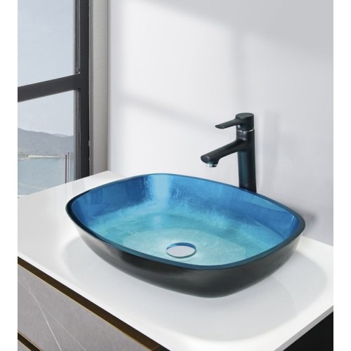 Sapho KVAORE umywalka szklana 54x40 cm niebieski TY224