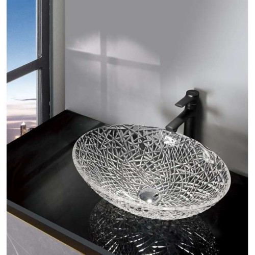 Sapho PURUS umywalka szklana 50x36 cm przezroczysta TY305CL