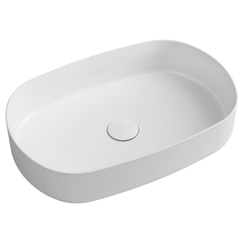 Isvea INFINITY OVAL umywalka ceramiczna nablatowa 55x36 cm biały mat 10NF65055-2L