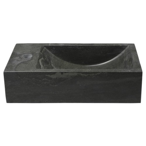 Sapho BLOK umywalka kamienna 40x10x22 cm otwór po lewej stronie antracyt 2401-38
