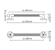 Ridder A1014537 Pewność poręcz plastikowa 450mm chrom