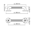 Ridder A1013010 Pewność poręcz plastikowa 300mm czarny