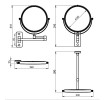 Gedy Gaia wiszące lusterko kosmetyczne 180mm dwustronne gun metal CO202481