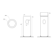 Kerasan 557031 OKE ceramiczna podstawa ścienna do umywalki 554031 czarny mat