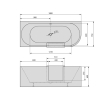 Polysan 75551 PORTAS L asymetryczna wanna z drzwiami 180x75x60cm biały