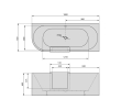 Polysan 75561 PORTAS R asymetryczna wanna z drzwiami 180x75x60cm biały