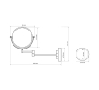 Sapho XP012CH Wiszące lusterko kosmetyczne średnica 140mm dwustronne chrom