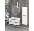 Sapho WA092-3025 WAVE szafka umywalkowa 897x45x478cm lewa biała/dąb cuneo