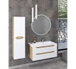 Sapho WA093-3025 WAVE szafka umywalkowa 897x45x478cm prawa biała/dąb cuneo