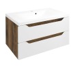 Sapho WA080-3019 WAVE szafka umywalkowa 797x45x478cm biała/dąb collingwood