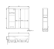Aqualine 45021S ZOJA/KERAMIA FRESH STRIP szafka z lustrem i oświetleniem LED 60x60x14cm lewa biały
