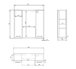 Aqualine 45025S ZOJA/KERAMIA FRESH STRIP szafka z lustrem i oświetleniem LED 70x60x14cm biały