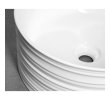 Sapho AR459 ALETTE ceramiczna umywalka nablatowa wysoka średnica 41cm biały