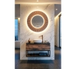 Sapho PD954 PRIDE STRIP okrągłe lustro z oświetleniem LED w ramie średnica 90cm brąz