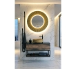 Sapho PD950 PRIDE STRIP okrągłe lustro z oświetleniem LED w ramie średnica 90cm złoto