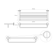 Sapho WS029BC LARISSA półka na ręczniki z uchwytem 600mm czarny/miedź mat