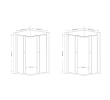 Aqualine HLF708Y AGGA prostokątna kabina prysznicowa 800x700mm szkło czyste