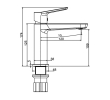 Aqualine FY002GM FLERY bateria umywalkowa gun metal