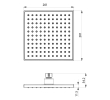 Aqualine SC164B Deszczownia 200x200mm ABS/czarny mat