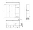 Aqualine 45028S ZOJA/KERAMIA FRESH STRIP szafka z lustrem i oświetleniem LED 60x60x14cm prawa dąb platin