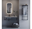 Sapho SKA701 SKA ścienny wieszak na ręczniki z półką 454x1184x252mm czarny mat