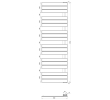 Aqualine LLM517B MYTHOS grzejnik łazienkowy 500x1730mm czarny mat