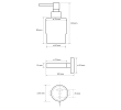 Sapho XR103PG X-ROUND COPPER dozownik mydła 200ml szkło mleczne miedź mat