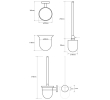 Sapho XR303PG X-ROUND COPPER wisząca szczotka do wc szkło mleczne miedź mat