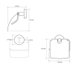 Sapho XR732PG X-ROUND COPPER wieszak na papier toaletowy z klapką miedź mat