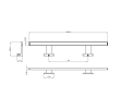 Aqualine SA148B SERAPA LED oświetlenie 9W 230V 600x40x100mm IP44 aluminium czarny mat